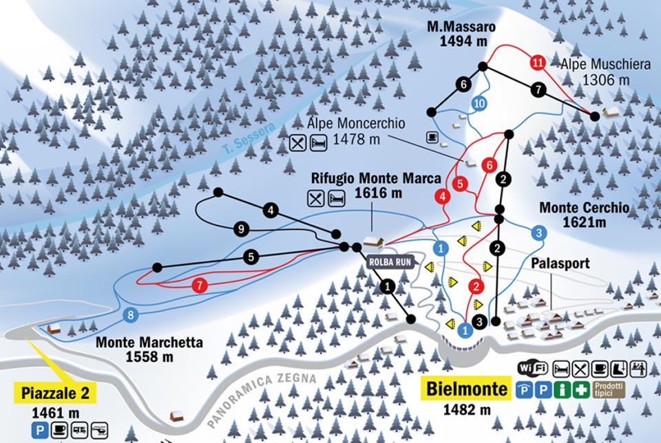 neve - sci alpino- cartina